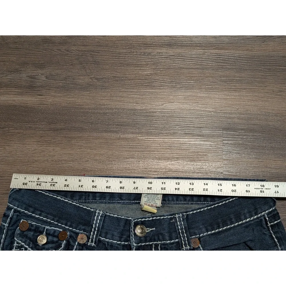 True Religion Ricky Giant Big T Jeans Mens‎ 38 Dark Wash Straight Leg USA Made